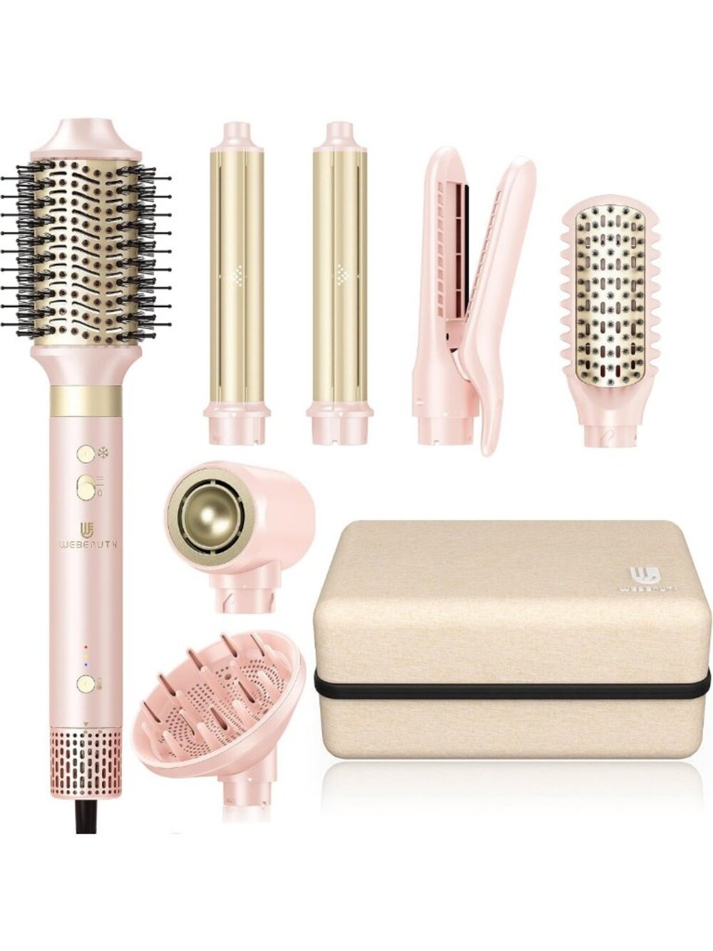 8-in-1 Hair Dryer Brush & Hot Air Styler - Fast-Drying Ionic Blow Dryer, Curler